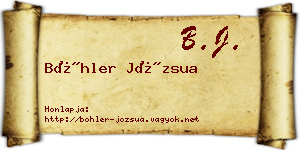 Böhler Józsua névjegykártya